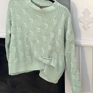 JCPenney Mint Green Cable Knit Sweater